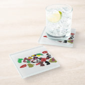 Vos mooie herfst glazen onderzetter (Schuin)