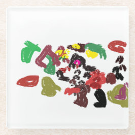 Vos mooie herfst glazen onderzetter