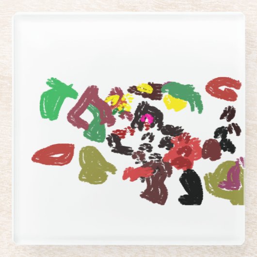 Vos mooie herfst glazen onderzetter (Voorkant)