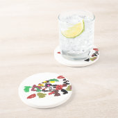 Vos mooie herfst zandsteen onderzetter (Zijkant)