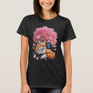 Vos onder kersenbloesem Japanse Sakura Butt T-shirt
