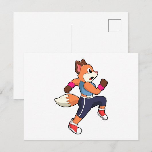 Vos op de loop briefkaart (Voorkant / Achterkant)