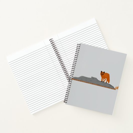 🦊 Vos op de rots Spiraal Notebook Notitieboek (Binnen)