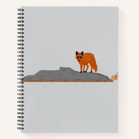 🦊 Vos op de rots Spiraal Notebook Notitieboek (Voorkant)