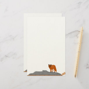 🦊 Vos op een rots Briefpapier
