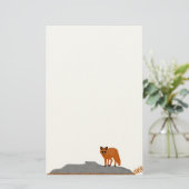 🦊 Vos op een rots Briefpapier (Staand voorkant)