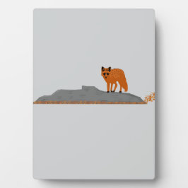 🦊Vos op een rots – Kantoor decoratie Fotoplaat