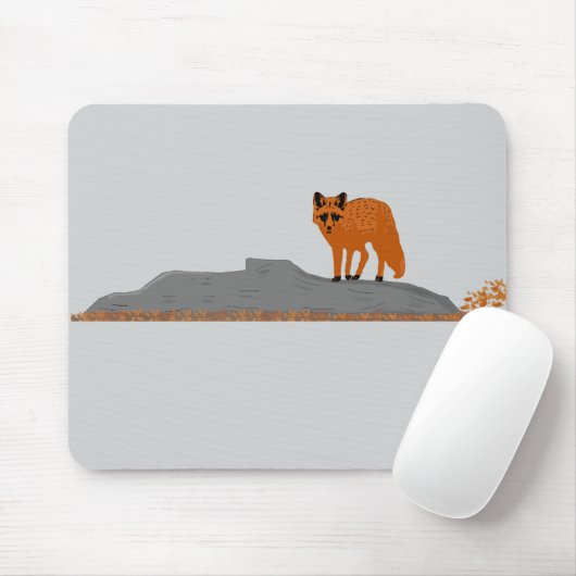 🦊 Vos op een rots Muismat (Met muis)
