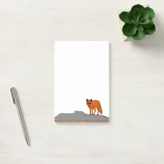 🦊 Vos op een rots Post-it® Notes (Kantoor)