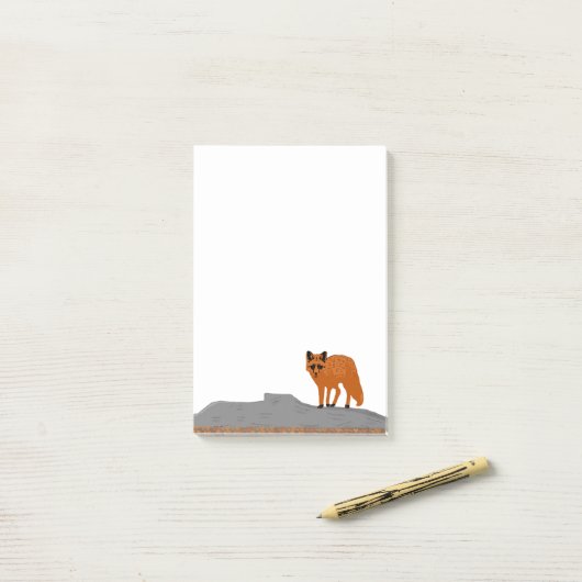 🦊 Vos op een rots Post-it® Notes (Op bureau)