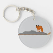 🦊 Vos op een rots Sleutelhanger (Voorkant)