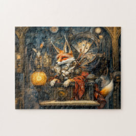 Vos op een Steampunk-preekstoel in een mystieke sc Legpuzzel