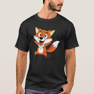 Vos Opgewonden, Opgewekte Cartoon Vos T-shirt