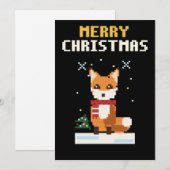 Vos Pixel Art Kerstkaart (Voorkant / Achterkant)