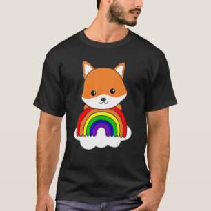 Vos Regenboog Leuke Dieren Kleurrijke Schattigee V T-shirt