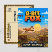 Vos, Retro 8-Bit Pixelkunst Briefkaart (Voorkant / Achterkant)