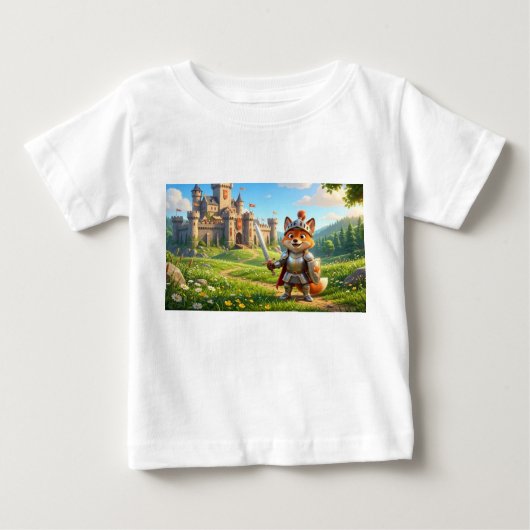 Vos Ridder Kasteel Kinderen Cartoon T-Shirt (Voorkant)