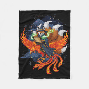 Vos Ridend op Phoenix Anime Ukiyo-e Mythologie Jap Fleece Deken