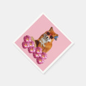 Vos & rozen Papieren servetten (Hoek)