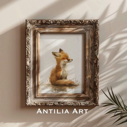  vos schilderij bos dier poster