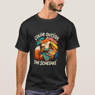 Vos Schildert Kleur Buiten het Schema T-shirt