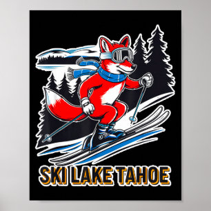 Vos ski alpineski-avontuur Lake Tahoe Poster