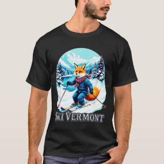 Vos skiën in Vermont winter wonderland T-shirt