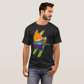 Vos Skiloper Ski Wintersporten T-shirt (Voorkant volledig)