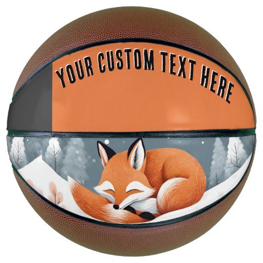 Vos slaapt in de Natuur van het Sneeuwwinter Wildl Basketbal (Voorkant)