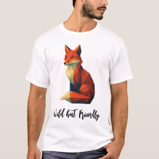 Vos T-shirt met titel: wild maar vriendelijk