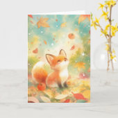 Vos te midden van herfstcharme kaart (Gele Bloem)