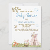 *~* Vos Teepee Tent Boho Bos Woud Jongen Kaart (Achterkant)