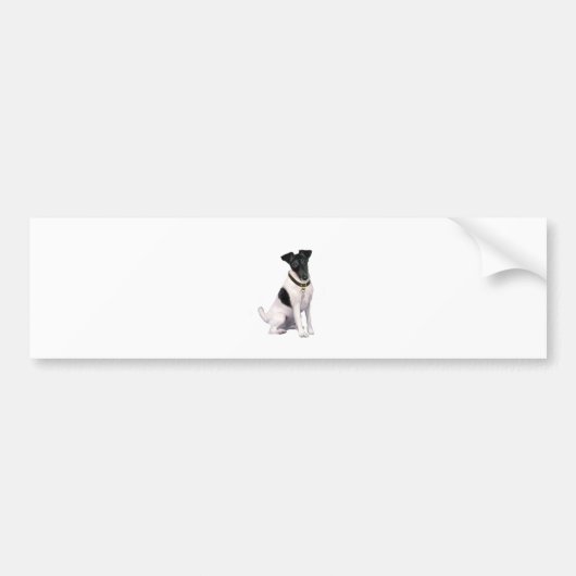 Vos Terrier (A) - Glad - zwart-wit Bumpersticker (Voorkant)