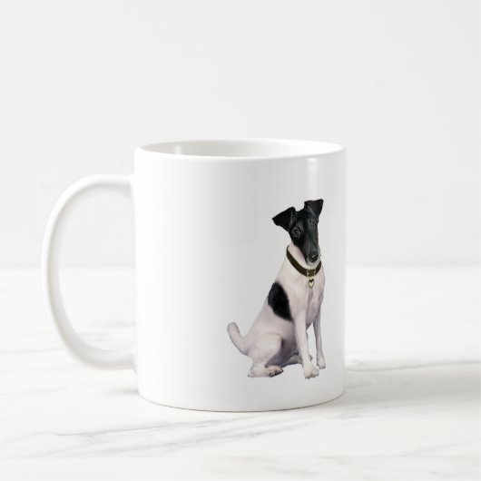 Vos Terrier (A) - Glad - zwart-wit Koffiemok (Links)