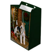 Vos Terrier Vakantie Medium Cadeauzakje (Achterkant Gekanteld)
