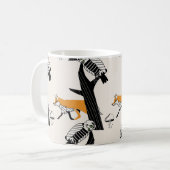 Vos, uil, boom,  naadloos. koffiemok (Voorkant links)