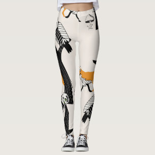 Vos, uil, boom,  naadloos. leggings