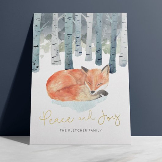 Vos Vakantie Goud Folie Foto Kaarten