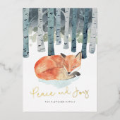 Vos Vakantie Goud Folie Foto Kaarten (Voorkant)