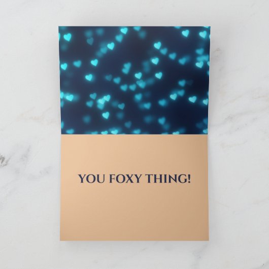 Vos Valentijnsliefde Romantische Maan Kunst Vixen  Kaart (Binnen)