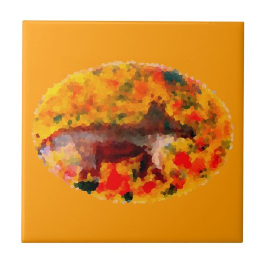 Vos van de illustratie van de herfst de Dierlijke Tegeltje (Voorkant)