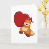 Vos verliefd met hart kaart (Gele Bloem)