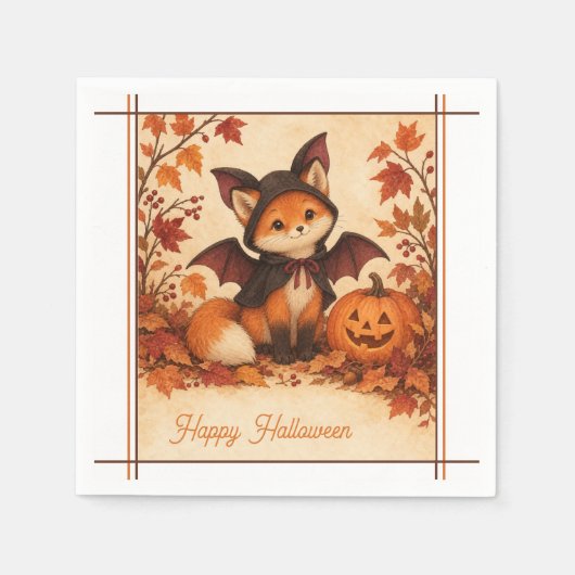 Vos Vleermuis Kostuum Halloween Feest Servetten (Voorkant)