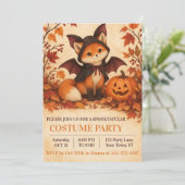 Vos Vleermuis Kostuum Halloween Feest Uitnodiging (Staand voorkant)