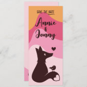 Vos & Vogel Roze Zonsondergang Save The Date (Voorkant / Achterkant)