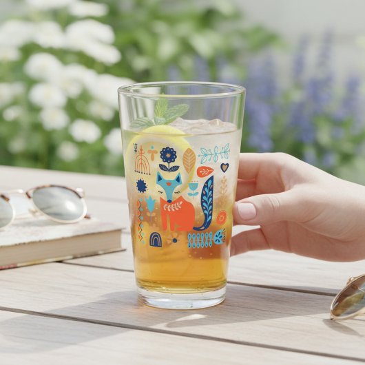 Vos Volkskunst Bloemrijke Natuur Cadeau Glas