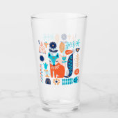 Vos Volkskunst Bloemrijke Natuur Cadeau Glas (Voorkant)