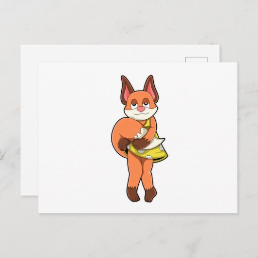 Vos Vrouwelijk met Rok Briefkaart (Voorkant / Achterkant)