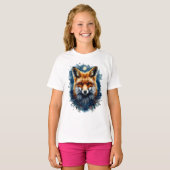 Vos Waterverf Maan Bos Dier Esthetisch T-shirt (Voorkant volledig)
