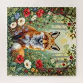 Vos Wilde Bloem Bos Illustratie Legpuzzel (Horizontaal)